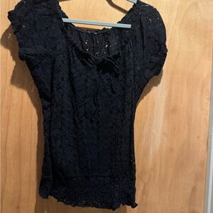 Forever 21 Black Lace Blouse